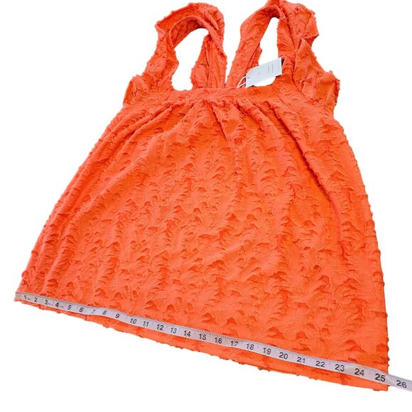 NWT Lauren Conrad Orange Boho Ruffle T Back Tank Top sz OX - Picture 9 of 9